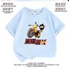 Ropa de Jefe de Policía Gato Negro para Niños Camiseta de Manga Corta Ropa para Niños y Niñas Algodón Mediana y Grande Ropa para Niños 2023 Estilo Nuevo Transpirable y Cómoda