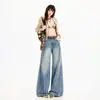 26 Jeans Nuevos de Moda para Mujer Pierna Ancha Suelta Adelgazante Deconstructivista Americano Lavado Retro Soporta Dropshipping