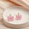 Coreia do Sul rosa doce resina flor amor nicho temperamento moda pequeno fresco alto sentido brincos