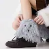 Polainas de punto de pelo largo con temática de perro para otoño e invierno, en una estética JK estilo Miu, calcetines holgados estilo chica japonesa lindos y suaves