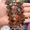 14mm Piedra Natural Cristal Ágata Plano Trébol de Cuatro Hojas Pulsera DIY Collar Accesorios de Joyería Productos Semiacabados Venta al por Mayor