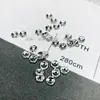 Anillo de aleación espaciador accesorios flor triángulo ágata cristal cadena pulsera joyería DIY patrón de nieve tapa almohadilla