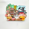 Área Cênica Guochao Adesivos de Madeira para Geladeira Celebridade da Internet Cidade Chongqing Changsha Pequim Xi'an Nanjing Wuhan Lembranças Turísticas