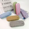 Estuche para gafas de cuero suave, sencillo y artístico vintage, portátil, con espejo solar, bolsa de almacenamiento, resistente a la presión