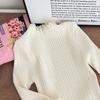 [em estoque meninas doce camisola de renda outono novo estilo ocidental das crianças camisa base menina meia gola alta