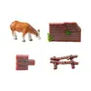 Serie de baldosas de pared creativas de paisaje en miniatura, serie de vallas de madera, accesorios decorativos temáticos de granja, decoraciones de bricolaje y pequeños adornos para terrarios
