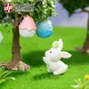 Micro-Paisagem Resina Pequenos Enfeites Desenho Animado Fofo Ovo de Páscoa Coelho Boneco Decoração de Coelho Fofo para Desktop Carro