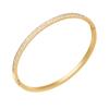 Pulsera de acero de titanio chapada en oro de 18 quilates con diseño de nicho y circonitas. Pulsera de estilo apilado con personalidad que combina con todo. B242412