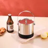 Cubeta de Hielo de Acero Inoxidable 304 para Celebridades de Internet al por Mayor Cubeta de Hielo para Bar KTV Comercial Doméstico Pequeña Cubeta de Hielo para Cerveza Almacenamiento