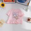 Camiseta de Manga Curta para Meninas Moda Verão Estilosa Top para Bebê Menina Estilo Fino 2026 Nova Roupa da Moda de Verão para Crianças