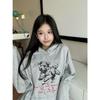 Popular de Internet Ropa Delgada con Capucha Sudadera Sudadera Ropa de Mujer Estampada Casual Deportes Moda Universitaria Neutral Manga Larga