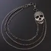 Corrente de Cintura Cabeça de Fantasma Punk Metal Acessórios Hip-Hop Masculino Punk Espigão Cabeça de Fantasma Corrente Múltipla Pendurada Corrente Decorativa para Jeans