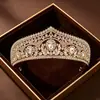 2026 Nuevo Modelo Corona de Cristal Blanco Nupcial Europea y Americana Accesorios para Vestido de Novia Modelo Pasarela Transfronterizo Corona Barroca