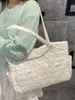 Bolsa Acolchoada de Algodão de Grande Capacidade Estilo Coreano para Mulheres, Nova Bolsa de Ombro Estilo Fresco Primavera 2026 para Mulheres, Bolsa de Mão Tote para o Trabalho