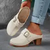 Medias Pantuflas Gruesas Casuales Retro de Talla Grande para Mujer, Calzado Exterior Primavera 2026, Pantuflas sin Cierre de Talla Grande