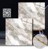 Azulejos de Lujo con Patrón de Mármol Transfronterizos Chapados en Oro 600X600 Especificaciones Superficie Brillante Azulejos de Exportación Exclusiva con Polvo de Brillo