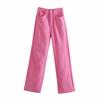 Ins Blogger Street Pantalones de Mezclilla Drapeados de Cintura Alta de Pierna Ancha Holgados Adelgazantes Rectos Lazy Estilo Coreano Pantalones Largos hasta el Piso