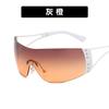 Nuevas gafas de sol europeas y americanas sin montura de diamantes transfronterizas gafas de sol Y2K exageradas gafas deportivas de tecnología futura gafas de sol