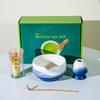 Conjunto de chá matcha de estilo japonês transfronteiriço tigela de matcha com cor gradiente na borda chá cerâmica feminino novo 8 peças