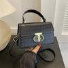 Bolso de Mujer Elegante Color Sólido Patrón Cocodrilo Versátil Portátil Cierre Bolso Cuadrado Pequeño 2023 Nuevo Moda Hombro Cruzado Bolso Commuter