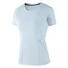 Camiseta de Verano Versátil de Hielo Fino de Manga Corta para Mujer, Top Casual Deportivo Ajustado Sin Costuras, Camisa Transpirable de Secado Rápido con Sensación Fresca