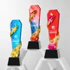 Troféu de Cristal Colorido Criativo Resina Personalizada Atmosfera de Alto Padrão Medalha de Funcionário Destaque para Reunião Anual da Empresa Ornamentos