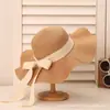 Sombrero de Paja para Mujer, Sombrero de Playa de Verano, Protección Solar, Estilo Coreano, Cubre Rostro, Versátil para Salidas, Sombrero para el Sol, Ala Ancha