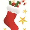 Papai Noel pequeno Geladeira Adesivo colorido sem cola DIY Cartoon Eletrostatic Sticker Glass Door Wall Window Decal
