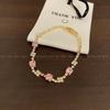 Diseño de nicho estilo lujo ligero Pulsera de circón cuadrado Super Brillante Joyería de mano versátil para Año Nuevo Alto sentido al por mayor