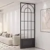 Partición de vidrio de hierro forjado francés puertas y ventanas arqueadas retro pantalla decoración de sala de estar ventana falsa entrada acero inoxidable personalizado