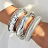 Nova pulseira CCB transfronteiriça europeia e americana para mulheres, design de nicho ins, conjunto de pulseiras abertas moderno e simples, conjunto de três peças