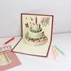 Tarjeta de Felicitación de Talla de Papel de Coche 3D Estéreo Creativo Bendición de Dibujos Animados Regalo de Cumpleaños Tarjeta de Felicitación para Pastel Personalizada Venta al por Mayor