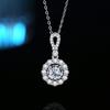 Moda Coreana Flor Mosaico Diamante Colar Feminino Redondo 1 quilate Geométrico Simulação Diamante Ponto ao Vivo Atacado