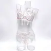 Comércio Exterior Russo Desejo Puro Francês Renda Floral Ultra-fina Lingerie Sexy Grande Busto Faz Menor Sutiã Erótico Feminino