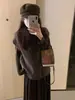 Chaleco de Punto sin Mangas de Cuello Alto Color Café Estilo Japonés para Mujer, Ropa de Abrigo Moderna y Elegante para Otoño e Invierno, Top Chaleco para Vestir por Capas
