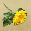 Flores de crisântemo artificiais, amarelas e brancas, para buquês, flores de seda para decoração de cena externa, decorações de plantas verdes, atacado
