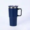 Copo térmico transfronteiriço de 20 oz com alça, grande capacidade, portátil, adequado para uso no carro, com interior de plástico e exterior de aço, personalizável