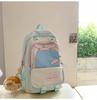 American Retro Schoolbag Feminino Junior High School Estudantes Moda bonito Contraste de cor Mochila Estudantes do Ensino Médio Estudantes universitários Viagem Mochila Pequena
