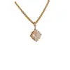 Moda Retro Francesa Sencilla Collar de Trébol de Cuatro Hojas Madreperla Temperamento Personalidad Único Alto Grado Versátil Cadena para Clavícula Mujeres