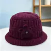 Moda de invierno gorro de lana grueso y cálido con forro polar para ancianos para mujeres, mamá, sombrero para mediana edad y ancianos
