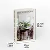 Adornos de libros falsos simples y rústicos en tonos tierra, libros de imitación modelo delgado para decoración del hogar, decoraciones de libros decorativas estilo revista