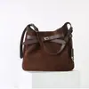 Bolso Bandolera Nuevo Retro Versátil Patchwork Mate, Bolso Cubo de un Solo Hombro, Bolso Grande de Alta Gama para Viajes Diarios