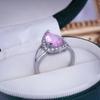 2024 Celebridade da Internet Transfronteiriça Joias Simulação Anel Pingente de Diamante Rosa Banhado a Platina Boutique Anel Feminino Zircônia Cheio de Diamantes Dedo