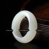 Anel de jade branco de Xinjiang anel de jade dourado anel de cauda simples e moderno para homens e mulheres fabricantes atacado Jade Jade fornecimento