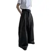 Pantalones anchos vintage japoneses para hombre, diseño moderno, pantalones casuales fluidos, corte holgado estilo americano, pantalones de traje plisados tridimensionales