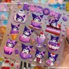 Kuromi Lindos Dibujos Animados de Alto Valor Pegatinas de Gelatina 3D Decoración de Personalidad para Teléfono, Tableta, Planificador