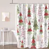 Amazon Transfronterizo Nuevo Navidad Estilo Minimalista Moderno Cortina de Ducha Impresión Digital Cortina de Ducha Sin Taladro Decoración Festiva