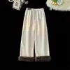 Pantalones deportivos de pana retro transfronterizos para hombre, forrados de felpa y engrosados para el calor del invierno, pantalones largos casuales de pierna ancha de moda con una caída fluida