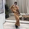 Vestido de punto holgado de alta gama para mujer, otoño e invierno 2024, nuevo estilo suave, suéter y falda, conjunto de dos piezas