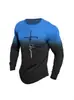 Comercio exterior transfronterizo nuevo estilo callejero para hombre letras degradadas impresión digital 3D moda cuello redondo manga larga estampado